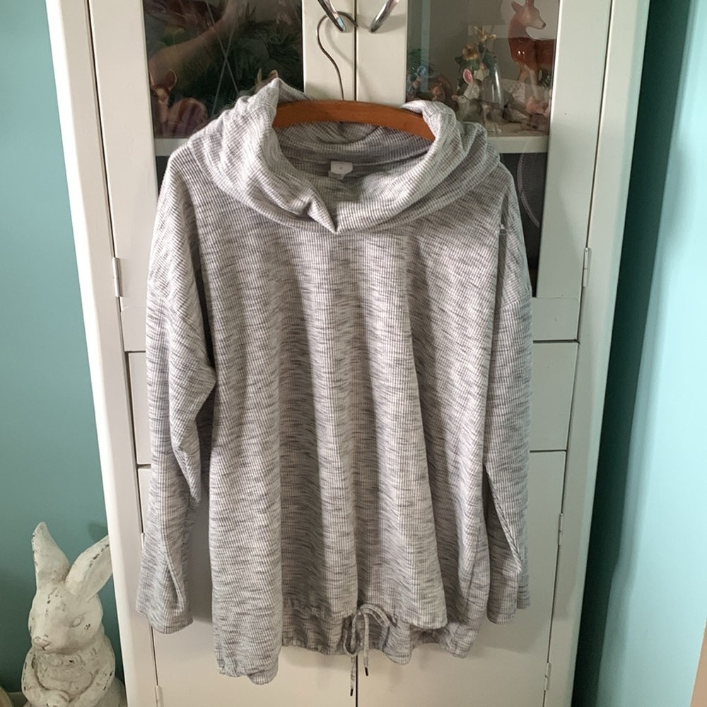 Livi sz 22/24 Gray Cowl Neck top euc